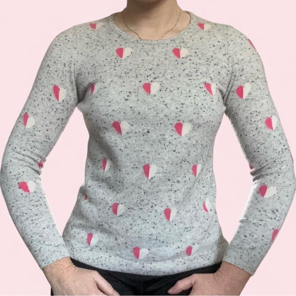 Talbots Pink Heart Sweater, 100% Cashmere